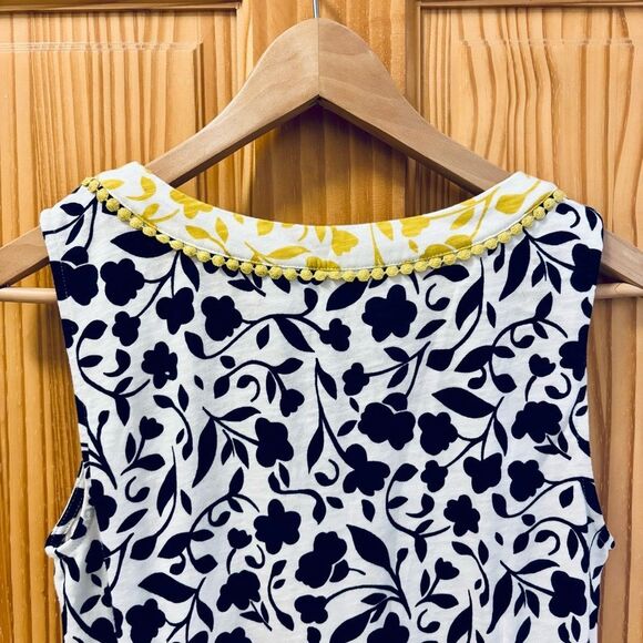 Boden Black and Yellow Floral Midi Sleeveless Dress size 6 US - Picture 4 of 7